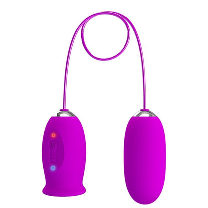 PRETTY LOVE - DAISY DUAL EGG PURPLE RECHARGEABLE VIBRATOR