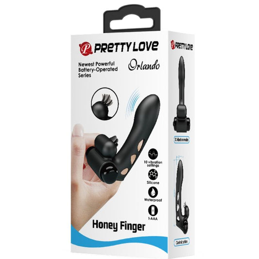 PRETTY LOVE - BLACK ORLANDO FINGER VIBRATOR COVER