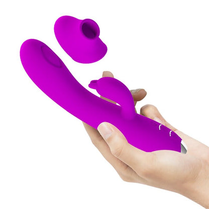PRETTY LOVE - VIBRADOR CHUPADOR RECARGABLE REGINA PÚRPURA