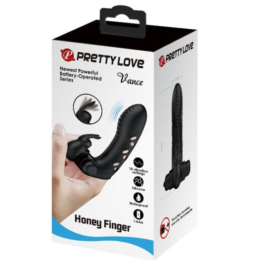 PRETTY LOVE - VANCE BLACK RABBIT FINGER VIBRATOR COVER