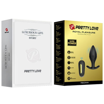 PRETTY LOVE - VIBRADOR RECARGABLE REGINA ANAL PLUG NEGRO