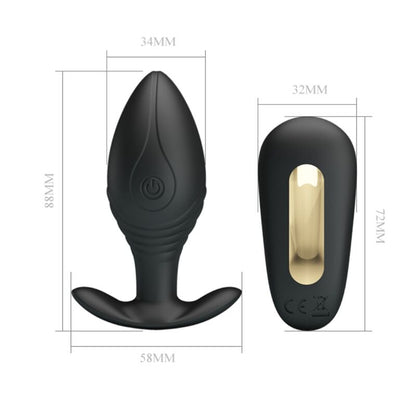 PRETTY LOVE - VIBRADOR RECARGABLE REGINA ANAL PLUG NEGRO