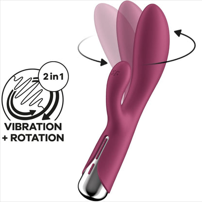 SATISFYER - SPINNING RABBIT 1 CLITORIS STIMULATION AND G-POINT RED