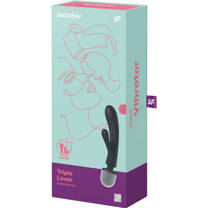 SATISFYER - TRIPLE LOVER MASSAGE RABBIT VIBRATOR PINK