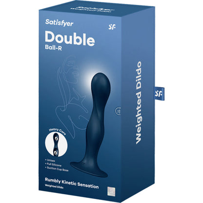 SATISFYER - BALL-R GARNET DOUBLE SILICONE DILDO