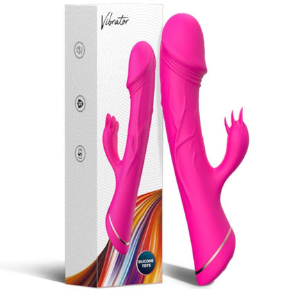 ARMONY - DILDO VIBRADOR CONEJO SILICONA FUCSIA