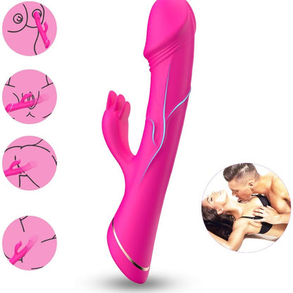 ARMONY - DILDO VIBRADOR CONEJO SILICONA FUCSIA