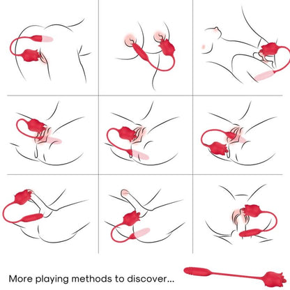 ARMONY - ESTIMULADOR Y VIBRADOR ROSA COLA ROJO