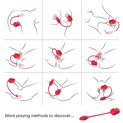 ARMONY - ESTIMULADOR Y VIBRADOR ROSA COLA ROJO