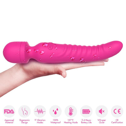 ARMONY - MASAJEADOR MISIÓN Y VIBRADOR EFECTO CALOR FUCSIA