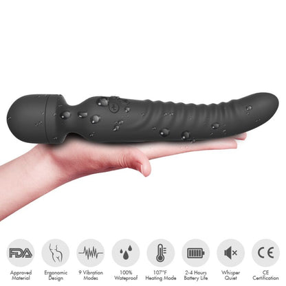 ARMONY - MASAJEADOR MISIÓN Y VIBRADOR EFECTO CALOR NEGRO