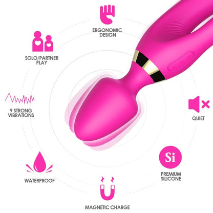 ARMONY - MASAJEADOR Y VIBRADOR CONEJITO FUCSIA