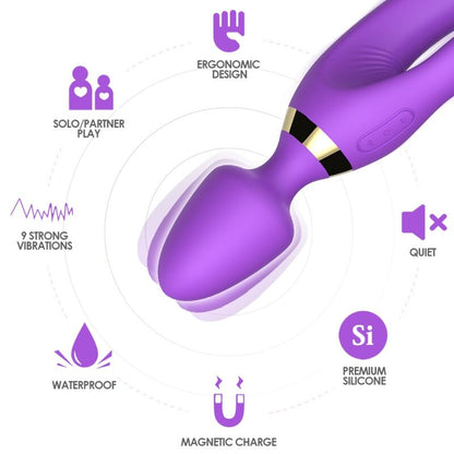 ARMONY - MASAJEADOR Y VIBRADOR CONEJO PÚRPURA
