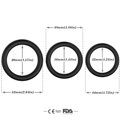 ARMONY - ANILLO TRIPLE DE SILICONA NEGRO