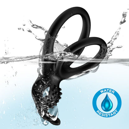 ARMONY - ANILLO VIBRADOR DOBLE VIAJERO PARA PAREJAS CONEJITO NEGRO
