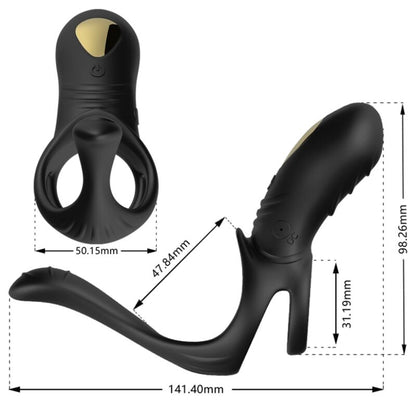 ARMONY - JOY JUMPER RING VIBRATOR FOR COUPLES AND ANAL PLUG REMOTE CONTROL BLACK