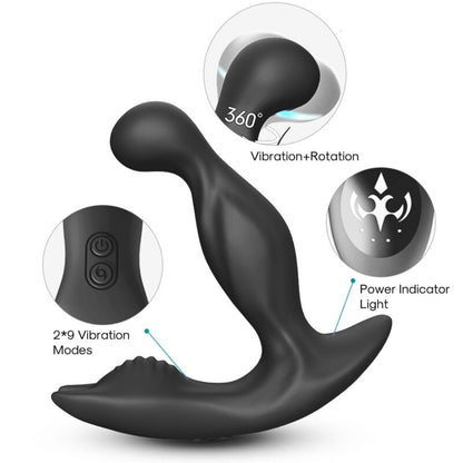 ARMONY - BAT KING VIBRADOR ANAL PRÓSTATA ROTATOR CONTROL REMOTO NEGRO