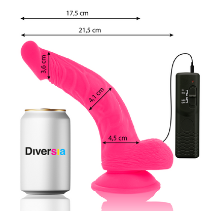DIVERSIA - FLEXIBLE VIBRATOR DIVERSIA PINK 21.5 CM -O- 4.5 CM