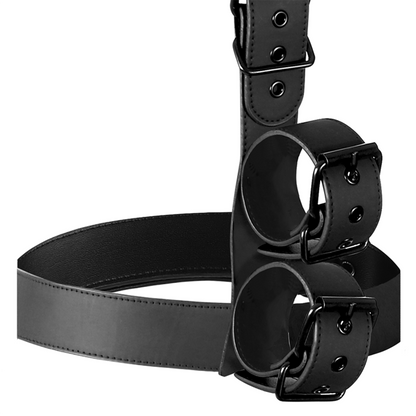 FETISH SUBMISSIVE BONDAGE - COLLAR AND WRIST BODY RESTRAINT SET