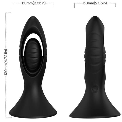 ARMONY - VIBRADOR Y PLUG ANAL SILICONA NEGRO
