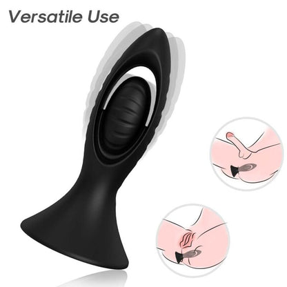 ARMONY - VIBRADOR Y PLUG ANAL SILICONA NEGRO