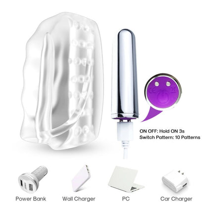 ARMONY - MÁSTER MASTURBADOR Y VIBRADOR TRANSPARENTE