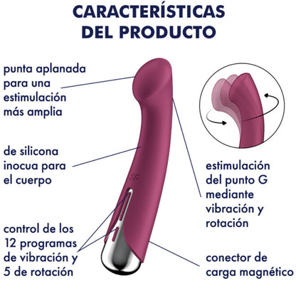 SATISFYER - SPINNING G-SPORT 1 RED ROTATOR VIBRATOR