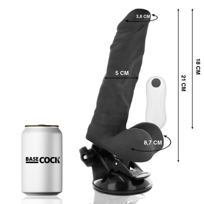 BASECOCK - VIBRADOR ARTICULADO CONTROL REMOTO NATURAL 21 CM -O- 5 CM