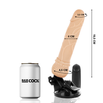 BASECOCK - VIBRADOR DE CONTROL REMOTO NATURAL REALISTA BASECOCK 19,5 CM