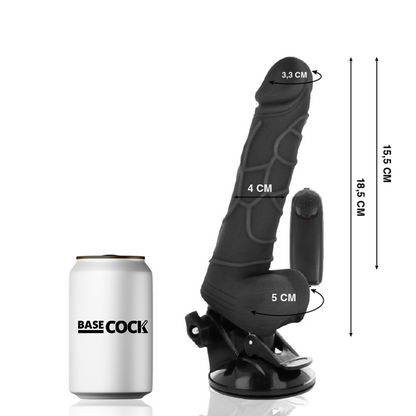 BASECOCK - VIBRADOR DE CONTROL REMOTO NATURAL REALISTA 18.5 CM -Ø- 4CM