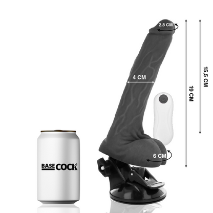 BASECOCK - VIBRADOR DE CONTROL REMOTO REALISTA NATURAL 19 CM -Ø- 4 CM
