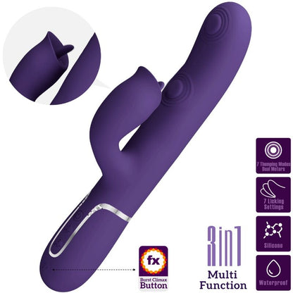 PRETTY LOVE - PURPLE LICKING RABBIT VIBRATOR