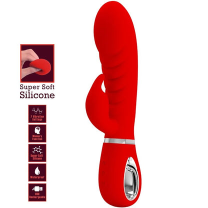 PRETTY LOVE - VIBRADOR PRESCOTT MULTIFUNCIÓN PUNTO G ROJO