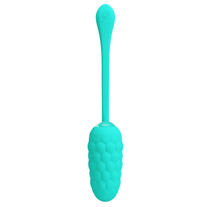 PRETTY LOVE - RECHARGEABLE AQUA GREEN VIBRATING EGG WITH MARINE TEXTURE