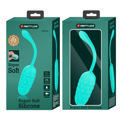 PRETTY LOVE - RECHARGEABLE AQUA GREEN VIBRATING EGG WITH MARINE TEXTURE