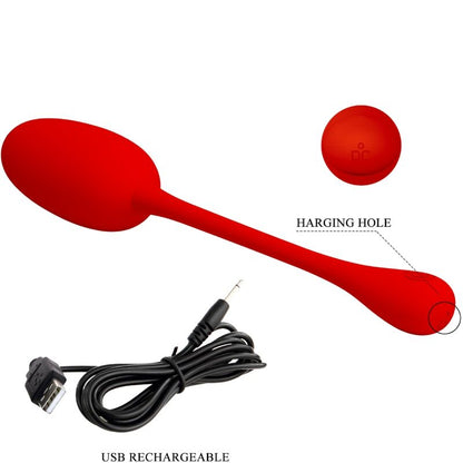 PRETTY LOVE - RECHARGEABLE KNUCKER VIBRATING EGG RED