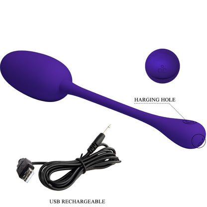 PRETTY LOVE - KNUCKER RECHARGEABLE VIBRATING EGG PURPLE