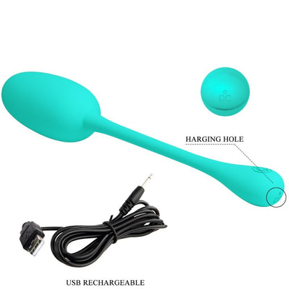 PRETTY LOVE - HUEVO VIBRADOR RECARGABLE KNUCKER VERDE AGUA