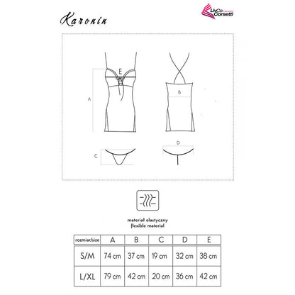 LIVCO CORSETTI FASHION - KARONIN LC 90628 FALDA + PANTY NEGRO
