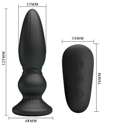 MR PLAY - ENCHUFE ANAL DE CONTROL REMOTO VIBRADOR POTENTE NEGRO