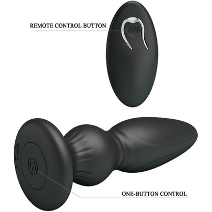 MR PLAY - ENCHUFE ANAL DE CONTROL REMOTO VIBRADOR POTENTE NEGRO