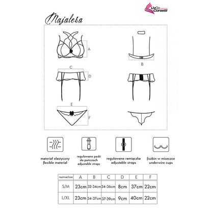 LIVCO CORSETTI FASHION - MAJALESA LC 90526 SUJETADOR + LIGUERO + PANTY BLACK