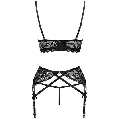 LIVCO CORSETTI FASHION - MORIDAM LC 90552 SUJETADOR + LIGUERO + BLACK PANTY