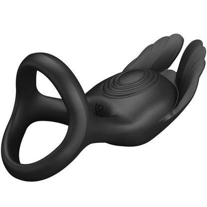 PRETTY LOVE - SILAS VIBRATING COCK RING 7 VIBRATIONS BLACK SILICONE