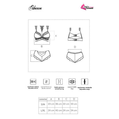 LIVCO CORSETTI FASHION - PALMENOM LC 90614 SUJETADOR + PANTY NEGRO