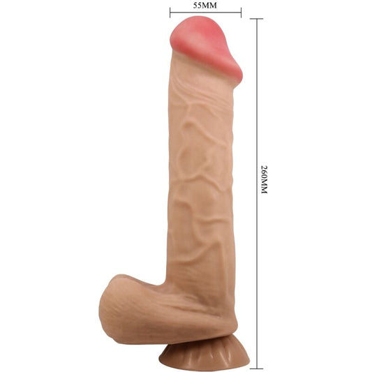 PRETTY LOVE - SLIDING SKIN SERIES REALISTIC DILDO WITH SLIDING SUCTION CUP SKIN 26 CM