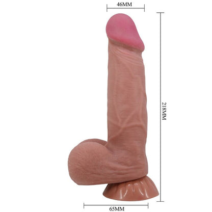 PRETTY LOVE - SERIE DESLIZANTE DILDO REALISTA CON VENTOSA DESLIZANTE DE PIEL MARRÓN 21,8 CM