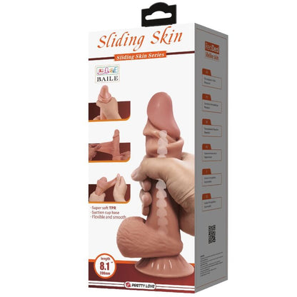 PRETTY LOVE - SERIE DESLIZANTE DILDO REALISTA CON VENTOSA DESLIZANTE DE PIEL MARRÓN 21,8 CM
