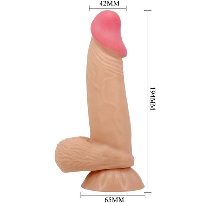 PRETTY LOVE - SERIE SLIDING SKIN DILDO REALISTA CON VENTOSA DESLIZANTE PIEL 19,4 CM