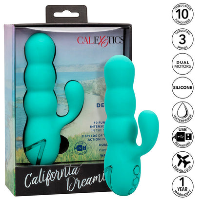 CALEXOTICS - VIBRADOR DOBLE DEL MAR DIVA RABBIR AQUA GREEN POR CALIFORNIA DREAMING